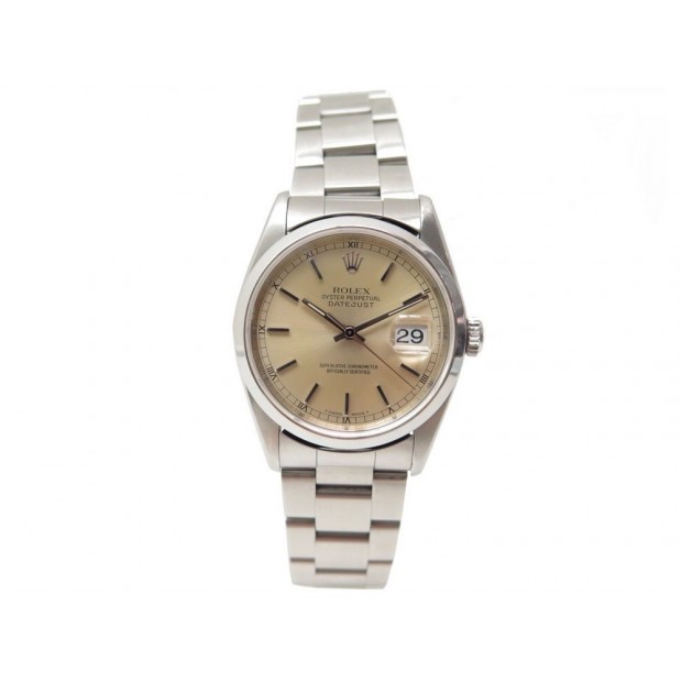 MONTRE ROLEX 16200 DATEJUST 34MM AUTOMATIQUE ACIER BROSSE WATCH STEEL 5800€