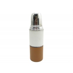 THERMOS HERMES BICOLORE EN CUIR EPSOM BLANC & MARRON VACUUM BOTTLE FLASK LEATHER