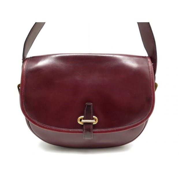 VINTAGE SAC A MAIN HERMES BALLE DE GOLF BANDOULIERE CUIR BOX BORDEAUX BAG 2500€