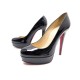 CHAUSSURES CHRISTIAN LOUBOUTIN BIANCA 140 EN CUIR NOIR 38.5 