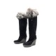 BOTTES CHRISTIAN DIOR LADY CANNAGE EN SUEDE & FOURRURE 