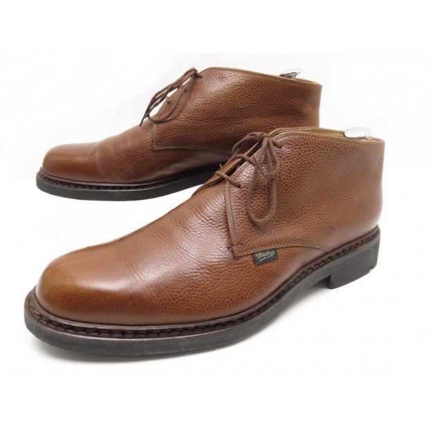 CHAUSSURES PARABOOT CHUKKA 10 44 EN CUIR GRAINE MARRON BOTTINES BOOTS SHOES 430€