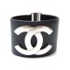 NEUF BRACELET CHANEL LOGO CC CUIR BLEU MARINE 2017 