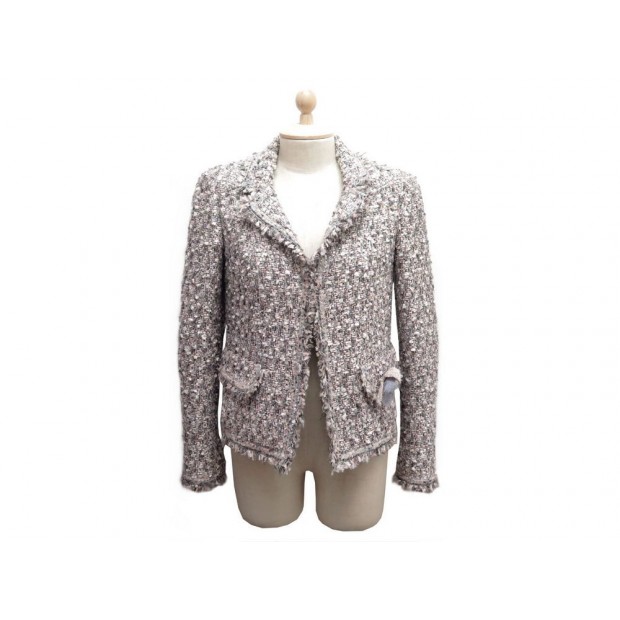 VESTE CHANEL P24504 TAILLE 36 S TAILLEUR TWEED LAINE ROSE MANTEAU JACKET 4200€