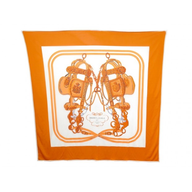 FOULARD HERMES BRIDES DE GALA CARRE JERSEY DE SOIE HUGO GRYGKAR SILK SCARF 575 