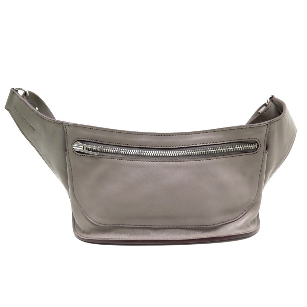 sac ceinture banane hermes en cuir swift gris