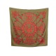 FOULARD HERMES EGYPTE SCARABEE EN SOIE VERT KAKI & ROUGE CARRE 90 CM SCARF 350€