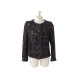 VESTE DE TAILLEUR CHANEL P44347 38 40 M EN SOIE NOIRE MANTEAU BLACK JACKET 4200€