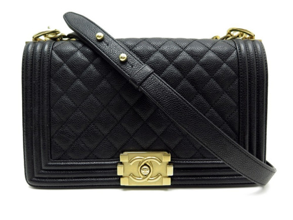 sac a main chanel boy medium en cuir caviar