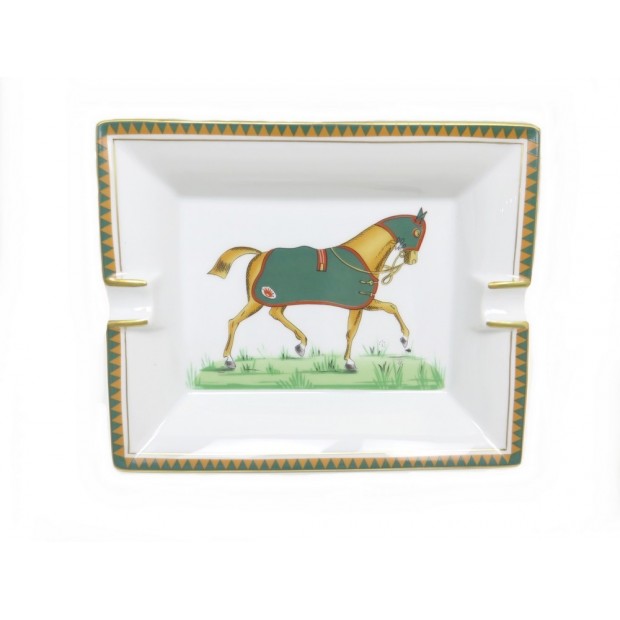 NEUF CENDRIER HERMES VIDE POCHE CHEVAL D'APPARAT PORCELAINE BOITE ASHTRAY 380€