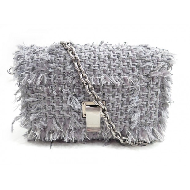 NEUF SAC A MAIN PROENZA SCHOULER BANDOULIERE EN TISSU & CUIR GRIS PURSE 660€