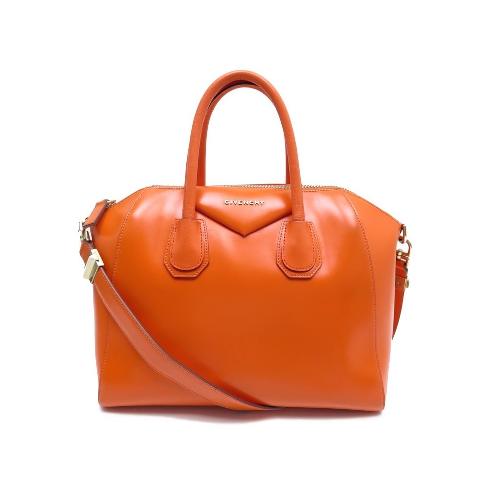 Autre Marque Bobby Charm Bag With Strap in Orange Leather ref