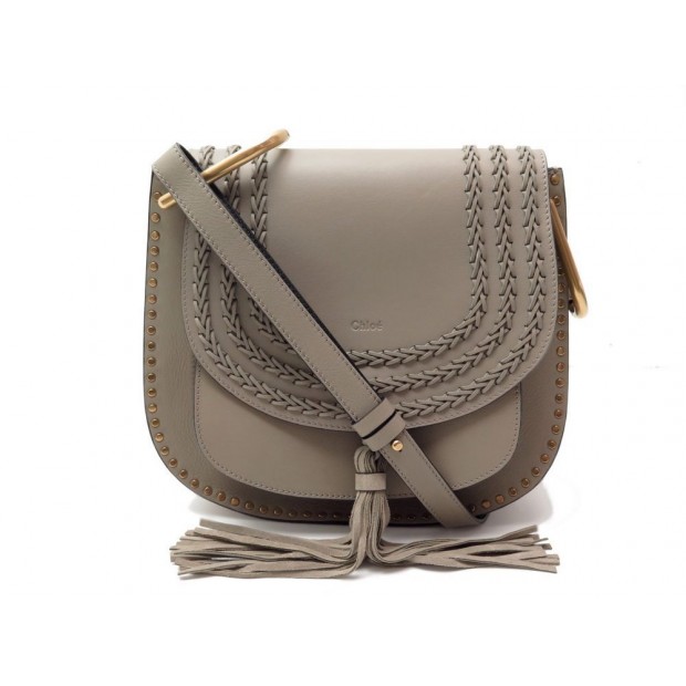 NEUF SAC A MAIN CHLOE HUDSON GM BANDOULIERE EN CUIR TAUPE PURSE HAND BAG 1800€