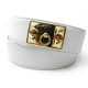 CEINTURE HERMES COLLIER DE CHIEN OU MEDOR T 85 CUIR COURCHEVEL BLANC BELT 1730€