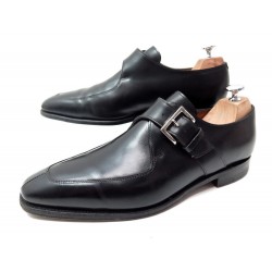 CHAUSSURES JOHN LOBB BOURNE 9E 43 MOCASSINS A BOUCLE CUIR NOIR BLACK SHOES 1115€