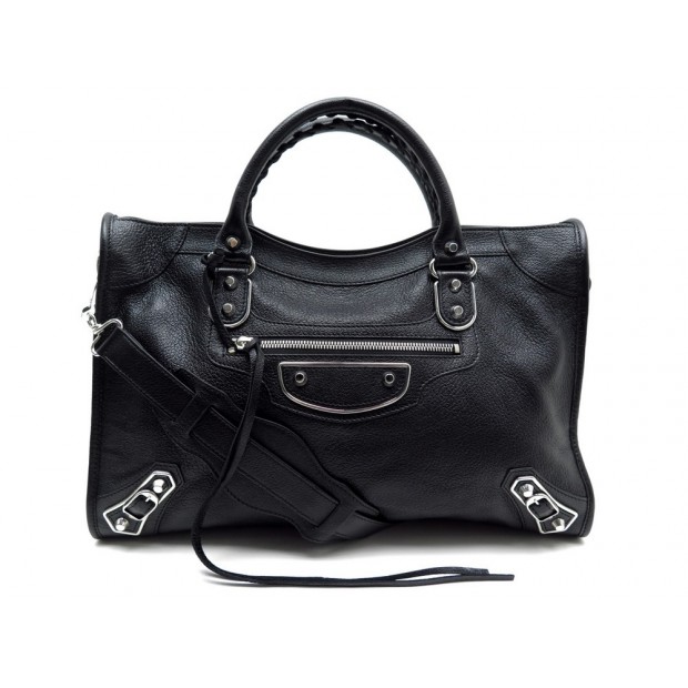 NEUF SAC A MAIN BALENCIAGA CLASSIC METALLIC EDGE CITY 390154 MEDIUM NOIR 1850€